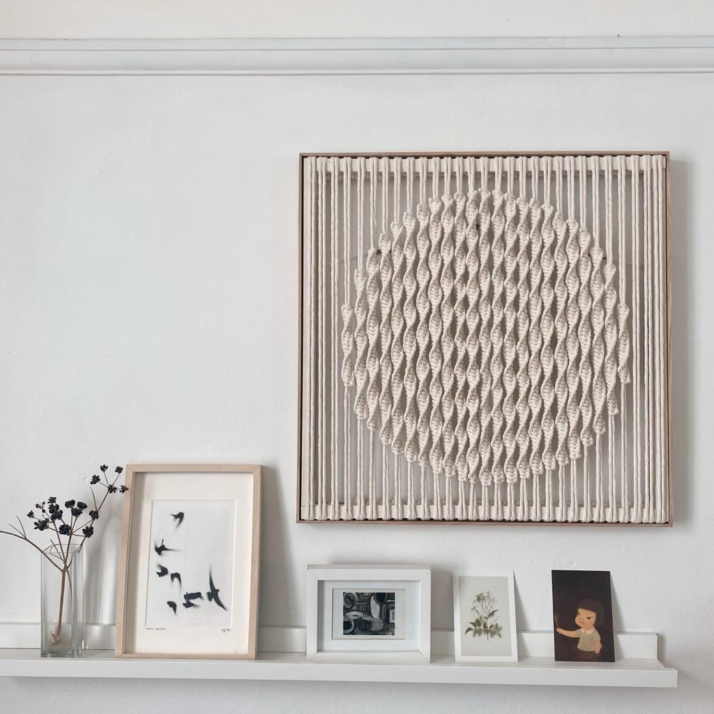 Macrame Wall Art Framed Howl ecru KELMI